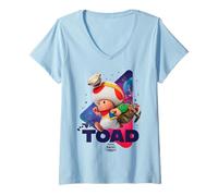 Femme The Super Mario Galaxy Movie Toad Galaxy Run T-Shirt avec Col en V