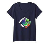 Femme The Super Mario Galaxy Movie Yoshi in Action T-Shirt avec Col en V
