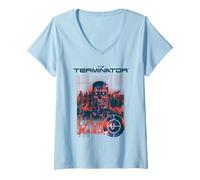 Femme The Terminator Thermal View Robot 80's Action Movie T-Shirt avec Col en V