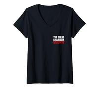 Femme The Texas Chainsaw Massacre Front Back Leatherface Horror T-Shirt avec Col en V