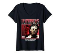 Femme The Texas Chainsaw Massacre Leatherface 90's Style Horror T-Shirt avec Col en V