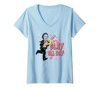 Femme The Texas Chainsaw Massacre Slay All Day Leatherface Movie T-Shirt avec Col en V