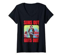 Femme The Texas Chainsaw Massacre Suns Out Guts Out Horror T-Shirt avec Col en V
