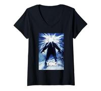 Femme The Thing Glowing Silhouette Movie Poster T-Shirt avec Col en V