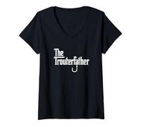 Femme The Trouterfather Hameçon de pêche amusant T-Shirt avec Col en V