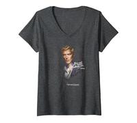 Femme The Vampire Diaries Klaus Never Destroy T-Shirt avec Col en V, Chiné Foncé, L