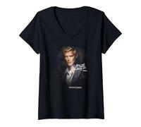 Femme The Vampire Diaries Klaus Never Destroy T-Shirt avec Col en V, Noir, XL