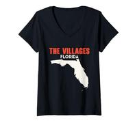 Femme The Villages, Floride, États-Unis, État d'Amérique, Travel Floridian T-Shirt avec Col en V