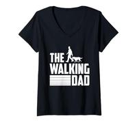Femme The Walking Dad Support pour Chien T-Shirt avec Col en V