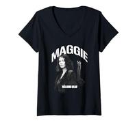Femme The Walking Dead Maggie Mono T-Shirt avec Col en V