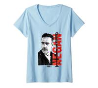 Femme The Walking Dead Negan 15 T-Shirt avec Col en V