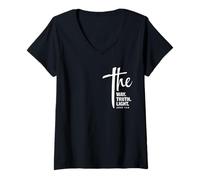 Femme The Way The Truth The Light Minimalist Christian Religiious T-Shirt avec Col en V