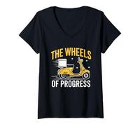 Femme The Wheels Of Progress Delivery Guy Package Delivery Guy T-Shirt avec Col en V