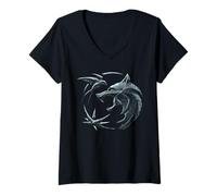 Femme The Witcher Destiny Crest Officiellement licencie T-Shirt avec Col en V