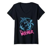 Femme The Witcher Graffiti Spray Crest T-Shirt avec Col en V