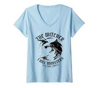 Femme The Witcher I Kill Monsters T-Shirt avec Col en V