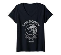 Femme The Witcher Kaer Morhen T-Shirt avec Col en V