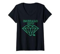 Femme The Wizard of Oz Emerald City Line Logo T-Shirt avec Col en V