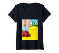 Femme The Wizard of Oz There's No Place Like Home Poster T-Shirt avec Col en V
