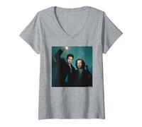 Femme The X-Files David Duchovny Gillian Anderson Michael Grecco T-Shirt avec Col en V