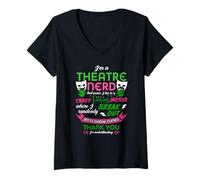 Femme Théâtre Nerd pour Hommes, Femmes, Enfants T-Shirt avec Col en V