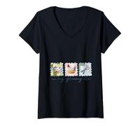 Femme Théière Vintage en Forme de Poulet Patchwork au Design Artisanal Confortable T-Shirt avec Col en V