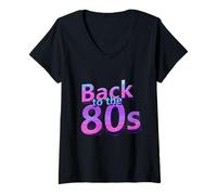 Femme Thème Best of The 80s Back to The 80s Back to 80s T-Shirt avec Col en V
