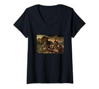 Femme Theodore Gericault The Raft of The Medusa T-Shirt avec Col en V