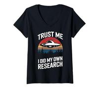 Femme Théoricien du Complot Trust Me I Did My Own Research T-Shirt avec Col en V