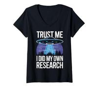 Femme Théoricien du Complot Trust Me I Did My Own Research T-Shirt avec Col en V