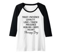 Femme Thérapie Dog Team Loving Words Pet Therapy Lover Manche Raglan