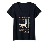Femme Thérapie pour chien - Soutien émotionnel - Service de fierté et confort T-Shirt avec Col en V