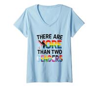 Femme There are More Than Two Genders T-Shirt Fierté T-Shirt avec Col en V