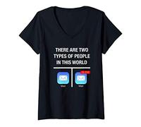 Femme There Are Two Types of People Funny Email Marketing Gifts T-Shirt avec Col en V