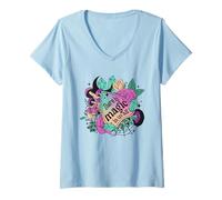 Femme There is Magic in Us All Planchette en Cristal avec Motif Floral T-Shirt avec Col en V