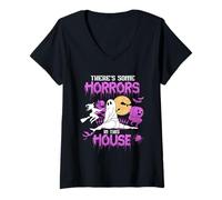 Femme There Some Horrors in This House T-Shirt avec Col en V