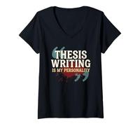 Femme Thèse de doctorat Rédaction Dissertation Survivant T-Shirt avec Col en V