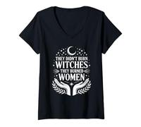 Femme They Didn’t Burn Witches They Burned Women Droit des femmes T-Shirt avec Col en V