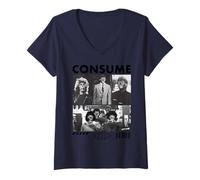 Femme They Live Consume Aliens Collage T-Shirt avec Col en V