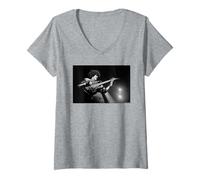 Femme Thin Lizzy Phil Lynott Bassist Jailbreak par Virginia Turbett T-Shirt avec Col en V