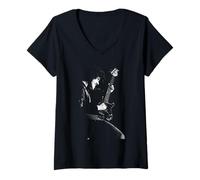 Femme Thin Lizzy Phil Lynott Danse au Clair de Lune en Direct 1977 T-Shirt avec Col en V