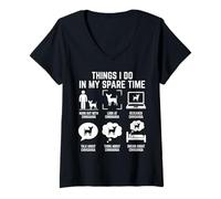 Femme Things I Do in My Spare Time Chihuahua Lover Humour T-Shirt avec Col en V