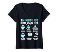 Femme Things I Do in My Spare Time Cruise Lovers T-Shirt avec Col en V