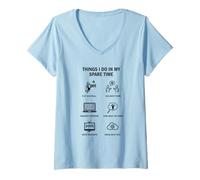 Femme Things I Do in My Spare Time - Fan de Volleyball T-Shirt avec Col en V