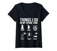 Femme Things I Do In My Spare Time - Lapin - Lapin T-Shirt avec Col en V