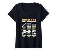 Femme Things I Do in My Spare Time Musician Band T-Shirt avec Col en V