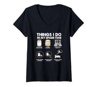 Femme Things I Do in My Spare Time Pain au levain T-Shirt avec Col en V