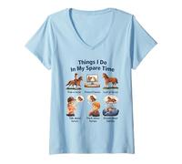 Femme Things I Do in My Spare Time Ride A Horse Funny Horses T-Shirt avec Col en V