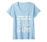 Femme Things I Don in My Spare Time Funny Football T-Shirt avec Col en V