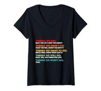 Femme Things We Didn't Want Will Wont Do Song Retro Vintage T-Shirt avec Col en V